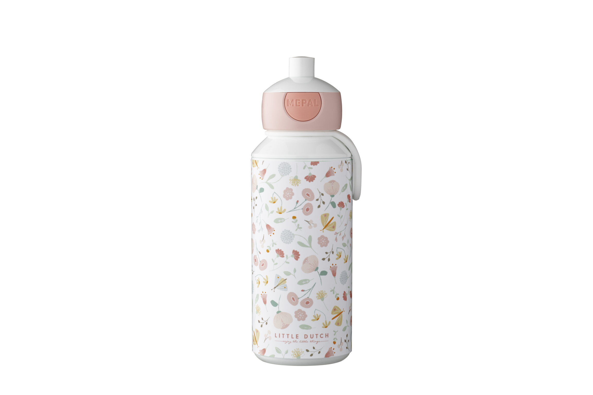 Tischkultur pop up Flasche/Trinkflasche bunt 400ml Little Dutch/Mepal Flowers&Butterflies