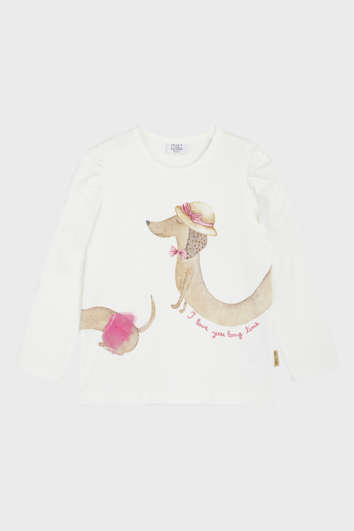 Shirt beige/pink/weiß 122 Hust and Claire Dackel