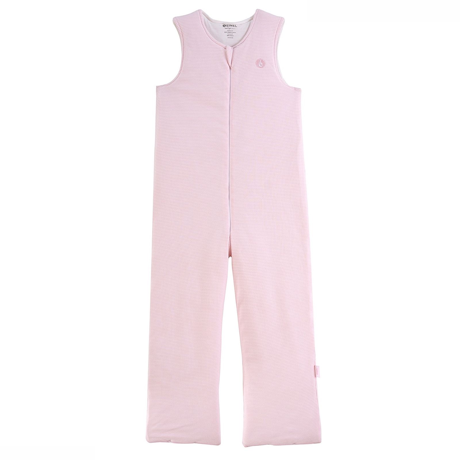Schlafsack Schlafsack mit Bein rosa/weiß 100 cm Einel 100% Baumwolle gestreift